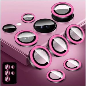 For Samsung Galaxy S26 Ultra Night Light Luminous Metal Ring Glass Back Camera Lens Protector Film on S25 S24 + Ultra Full Cover