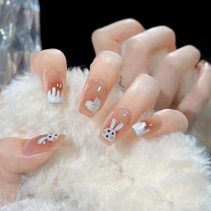24PCS Detachable Nail Wearing Cute Girl Style Whitening DIY Design Fake Nail Fashion Fake Nail Cover