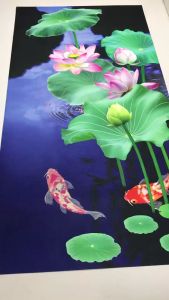 Tranh dán tường khổ dọc VTC Hoa Sen UD1227 kim sa nhiều mẫu và kích thước