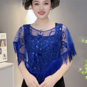 Áo Choàng Ren Tua Rua Thời Trang Mùa Hè Mới Cho Nữ Áo Choàng Hoa Pha Lê Sao Vương Không Tay Đa Năng Áo Choàng Thanh Lịch