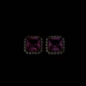 Huitan Princess Pink Cubic Zirconia Stud Earrings Gold Color Ear Piercing Accessories for Women Sweet Earrings Wedding Jewelry