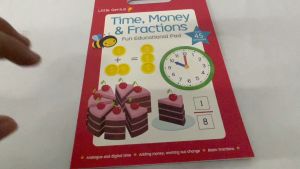 Little Genius Time Money & Fractions Pad Activity Book With 48 Pages & Reward Stickers for Children Ages 6+
