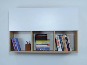 Tủ Sách Văn Phòng Treo Tường 3 Ngăn Có Cánh SIB Decor KT706