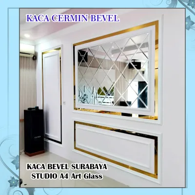 875 x 106 cm KACA CERMIN BEVEL CUSTOM kaca cermin bevel asli kaca tempel kaca cermin estetik