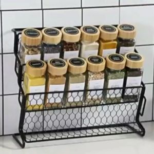 12pcs Kitchen 4oz Condiment Jar Multi-functional Glass Square Condiment Jar Set Bamboo and Wood Lid with Accessories 120ml Small Bottle