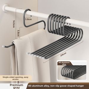 MINGZHI | Space Aluminum Goose Shape Scratch-Free and Non-Slip Space Saving Pants Hanger
