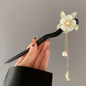 Wooden Pearl Imitation Flowing Tassel Hairpin Ancient Style Summer Simple Internet Famous Hair Accessories for Women