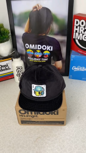 Topi Rope Hat Patch Corduroy Visor Pendek Omidoki Topi Skena Caps Hitam ALIXA
