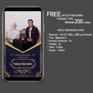 Undangan Pernikahan Dan Khitanan FLH. 129 | Free Plastik + Label Kartu Ucapan Terima kasih dan Video Undangan Digital | Kartu Undangan Murah