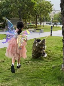 Đồ chơi cánh bướm tiên điện tử cỡ to có hiệu ứng vỗ cánh phát nhạc và đèn hóa trang thiên thần cho bé và cả người lớn