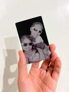 Personalized Photo Card Laser Engraved Black Aluminum Alloy Card