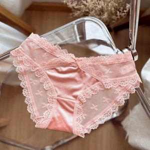 กางเกงในผู้หญิง ลายลูกไม้ ซีทรู โบว์เล็ก น่ารัก ใส่สบาย ระบายอากาศ