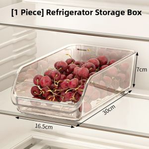 Drawered Kitchen Fridge Storage Box Egg Vegetable Fruit Organizer Home Use Food Preservation Container Scandinavian Style Plastic