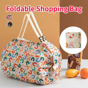 Purrhappy Foldable Shopping Bag Zipper Reusable Tote Waterproof Large Capacity Pasar Grocery Storage Household Travel
