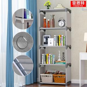 Simple Floor-standing Bookshelf Student Bedroom Living Room Small Library Childrens Storage Cabinet Metal L-shaped Bookcase