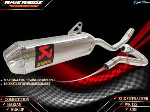 knalpot racing akrapovic pnp klx dtracker crf wr 155 leher bending