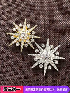 Professional Amashte Star Snowflake Brooch Pin Small Gift Lapel Flower Sweater Coat Luxury Pin Skirt Accessory Sweet Style