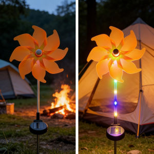 Solar Windmill Garden Stake Lights Colorful LED Pinwheel Solar Lights Outdoor Decor for Patio Yard Lawn Pathway Decor