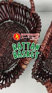 SUPERSAVE Large Raya 2025 Rattan Basket Storage Organizer Hamper Tray Gift Box Bakul Rotan Hadiah Kuih Biskut Raya