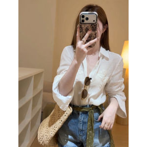 ZHILU | Elegant Embroidered Loose Fit Summer Long Sleeve Blouse