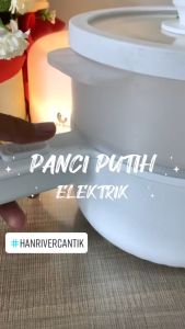 Han River Panci Listrik Gagang Panjang List Putih serbaguna 2L Panci listrik (HRDZG06)