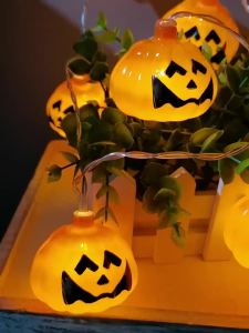 Đèn Dây Bí Ngô Halloween 10/20/40 Đèn LED Chạy Bằng Pin Đèn Treo Trong Nhà Cho Bữa Tiệc Tại Nhà Trang Trí Theo Chủ Đề Kinh Dị