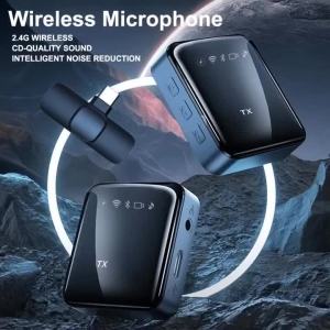 Basix | Wireless Lavalier Microphone Mini Lapel Mic with Noise Reduction USB C for iPhone Android Vlog Video Recording Content