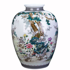 Chinese Style Hand-painted Crane Vase
