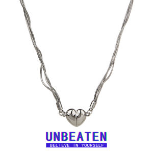 สร้อยคอแม่เหล็กหัวใจ Unbeaten สำหรับผู้หญิง ดีไซน์เก๋ไก๋ ไม่ซีดจาง สร้อยคอกระดูกไหปลาร้า 2025 ใหม่ ไม่ซีดจาง อุปกรณ์เสริม