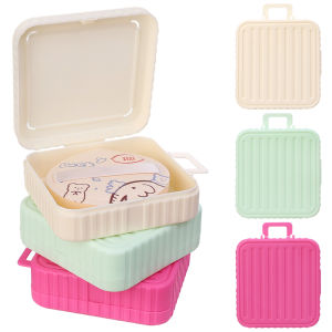 Portable Macaron Color Makeup Sponge Storage Box Luggage Design Large Powder Puff Box Cosmetics Storage Boxes Organizer Tool