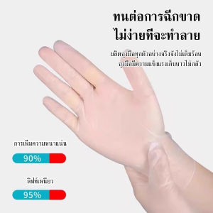 100/50 ชิ้น ถุงมือแพทย์ ถุงมือไวนิล แบบใส ยาง PVC เกรด  ไม่มีแป้ง ของมีในไทย พร้อมส่ง ถุงมือยาง ถุงมือทำอาหาร