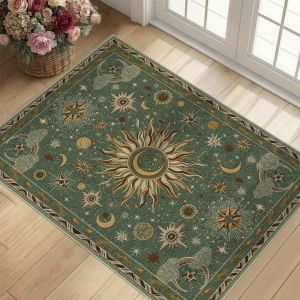 Celestial Sun Moon Star Carpet Bohemian Witchcraft Rug Non-Slip Area Mat Bedroom Living Room Home Decor