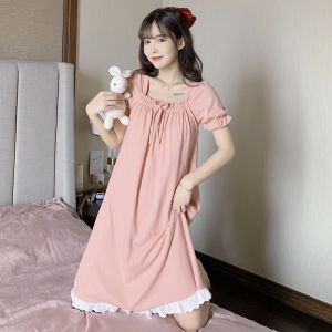 Pajamas Womens Summer Short-Sleeved Cotton Large Size Maternity Nightdress Thin Can Be Worn outside Home Wear for Female Students Online Popular