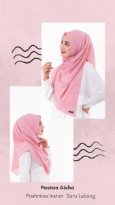 ELZAHARNA Pashmina Instan Aisha - Pashmina Diamond - Pastan Polos Satu Lubang - Hijab Terbaru