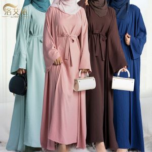 baju kurung raya 2024 Muslim Dress Southeast Asia Turkey Dubai Solid Color Two Piece Suit