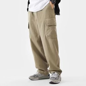 กางเกงยีนส์ทรงหลวมขาตรงสไตล์อเมริกันสำหรับผู้ชาย กางเกงขายาวทรงหลวมสไตล์ย้อนยุคสไตล์ญี่ปุ่นสำหรับฤดูใบไม้ผลิและฤดูใบไม้ร่วง