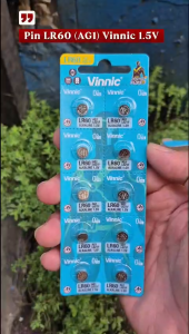 Vỉ 10 Viên Pin VINNIC LR60 / L621F / AG1 / 364 Alkaline 1.5V chính hãng