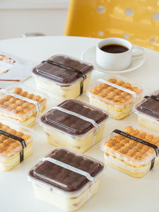 Disposable Clear Square Tiramisu Dessert Packaging Box