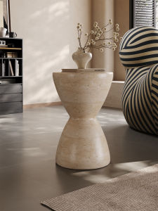 Zen-style Travertine Side Table