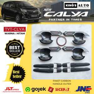 Paket Cover Handle Outer Pintu Toyota Calya Carbon Glossy