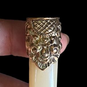 pipa Once Bahan Tulang Asli Ring Tebal Alpaka Barong