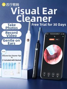 High Definition Visual Ear Spoon Digging Ear Tweezers Childrens Ear Cleaning Tools Home Use Ear Picking Tool Set Silicone Material