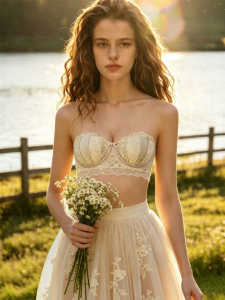 GAINREEL | Light Breathable Lace Small Chest Gathering Soft Wire Thin Strap Bra