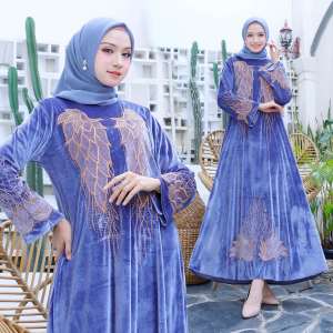 ABAYA ZAFEEQA GAMIS ABAYA TURKEY BUNGA TULIP FULL BULUDRU EXCLUSIVE VELVET fashion muslimah