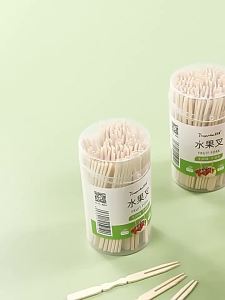 TAFUMAN | Food Grade Disposable Bamboo Fruit Forks 100 Pieces