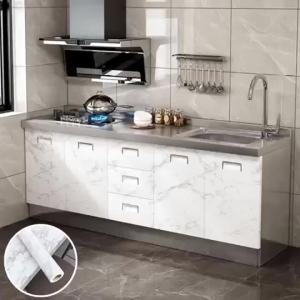 Marble-Patterned Tile Wall Stickers Self-Adhesive Suitable For Decorating Living Room TV Background Wall Simply Peel And Apply.