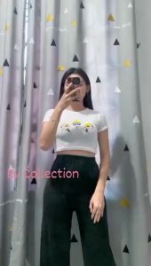 RAMAH FASHION - Crop Top Wanita The Powerpuff Girls RIB Terbaru LD 88