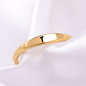 Nhẫn Mini Thanh Lịch Dành Cho Nữ Với 26 Chữ Cái Trang Sức Thời Trang Bằng Thép Không Gỉ Titan Mạ Vàng 18k