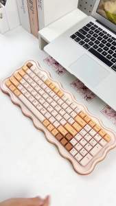 BOW MK98 2.4G USB Wireless Keyboard & Mouse Set Rechargeable Ergonomic Keyboards Silent Cute Mice for LaptopDesktopTablet