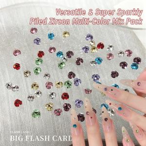 3mm candy bottomless support diamond ball nail decoration explosion flash mixed color finished product pile drill